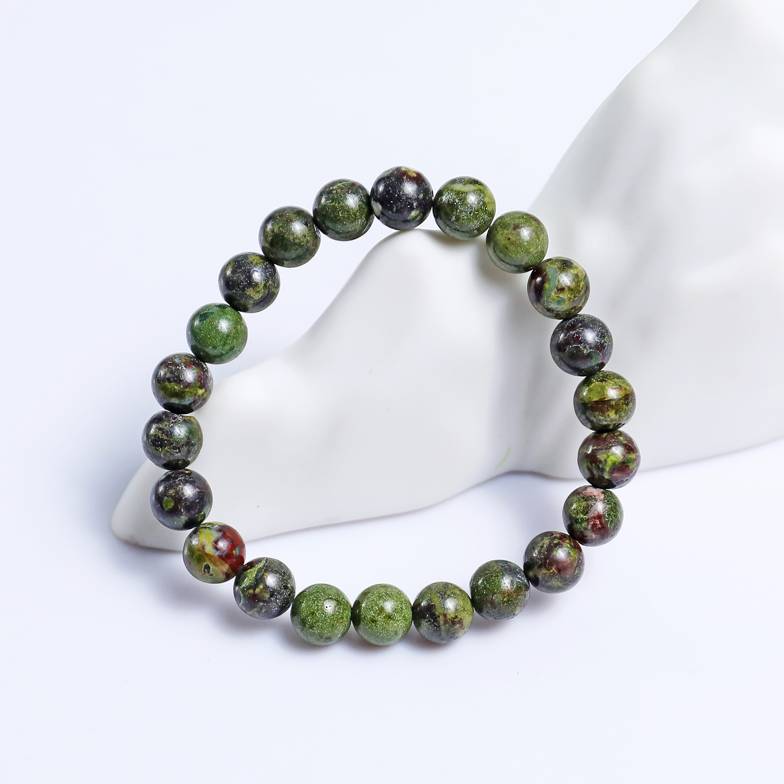 Natural Dragon Blood Jasper Crystal Bead Bracelet,Healing Energy Bracelet