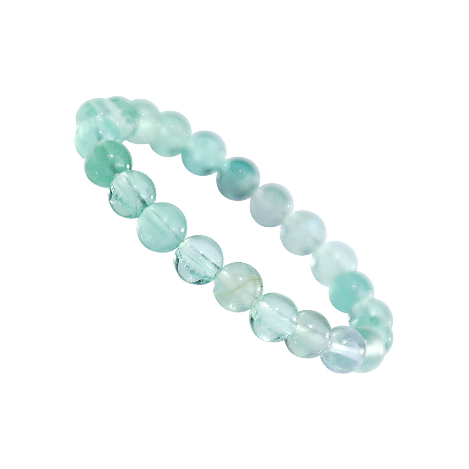 Natural Fluorite Crystal Bead Bracelet,Healing Energy Bracelet