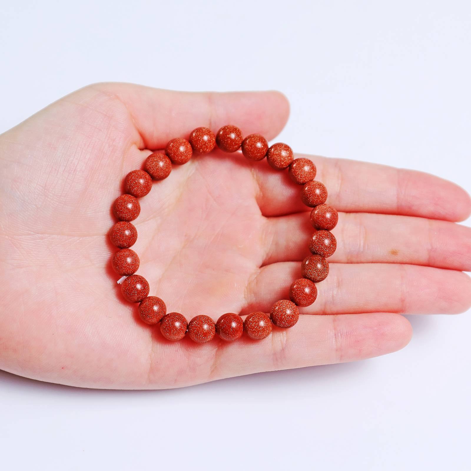 Natural Gold Stone Crystal Bead Bracelet,Healing Energy Bracelet
