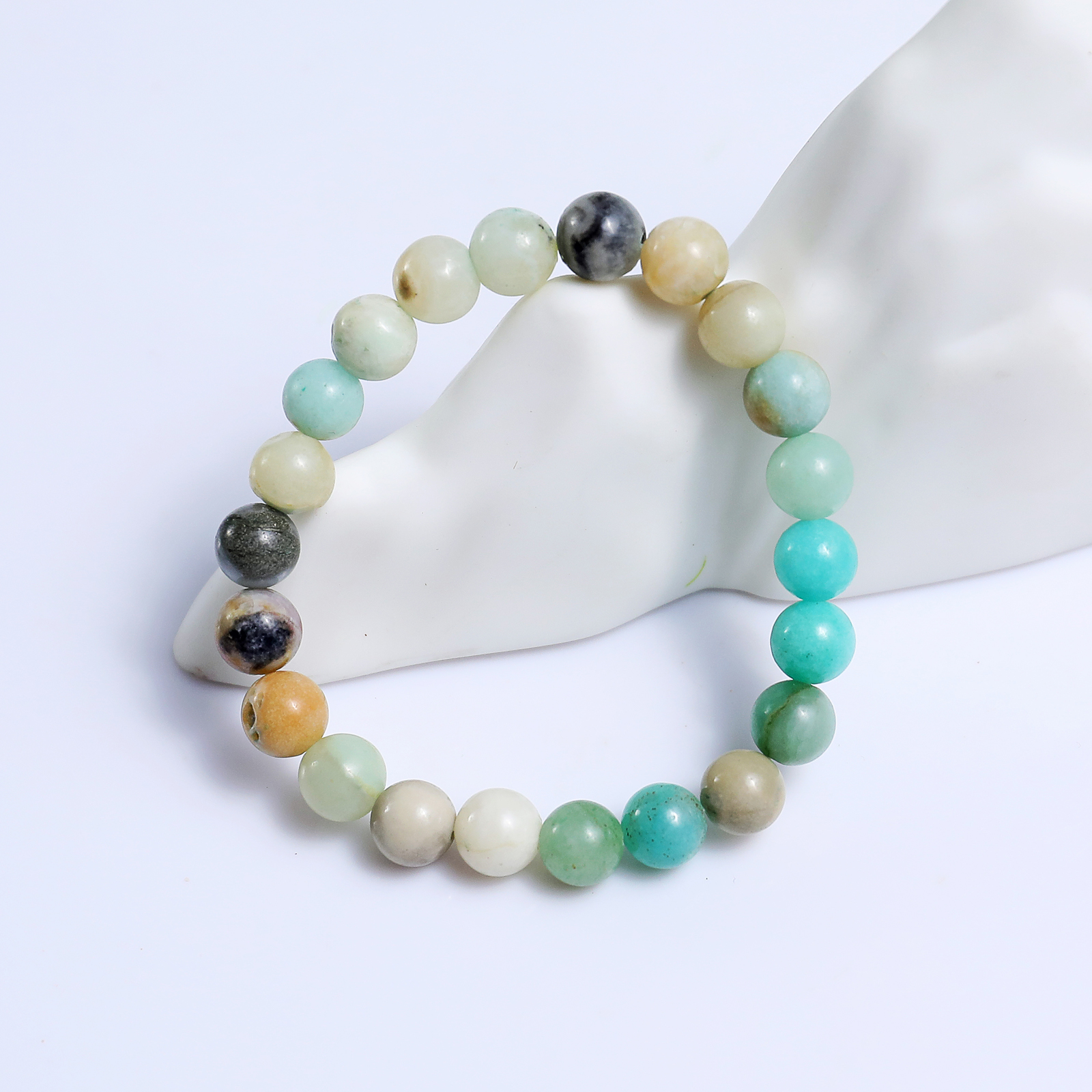 Natural Amazonite Crystal Bead Bracelet,Healing Energy Bracelet