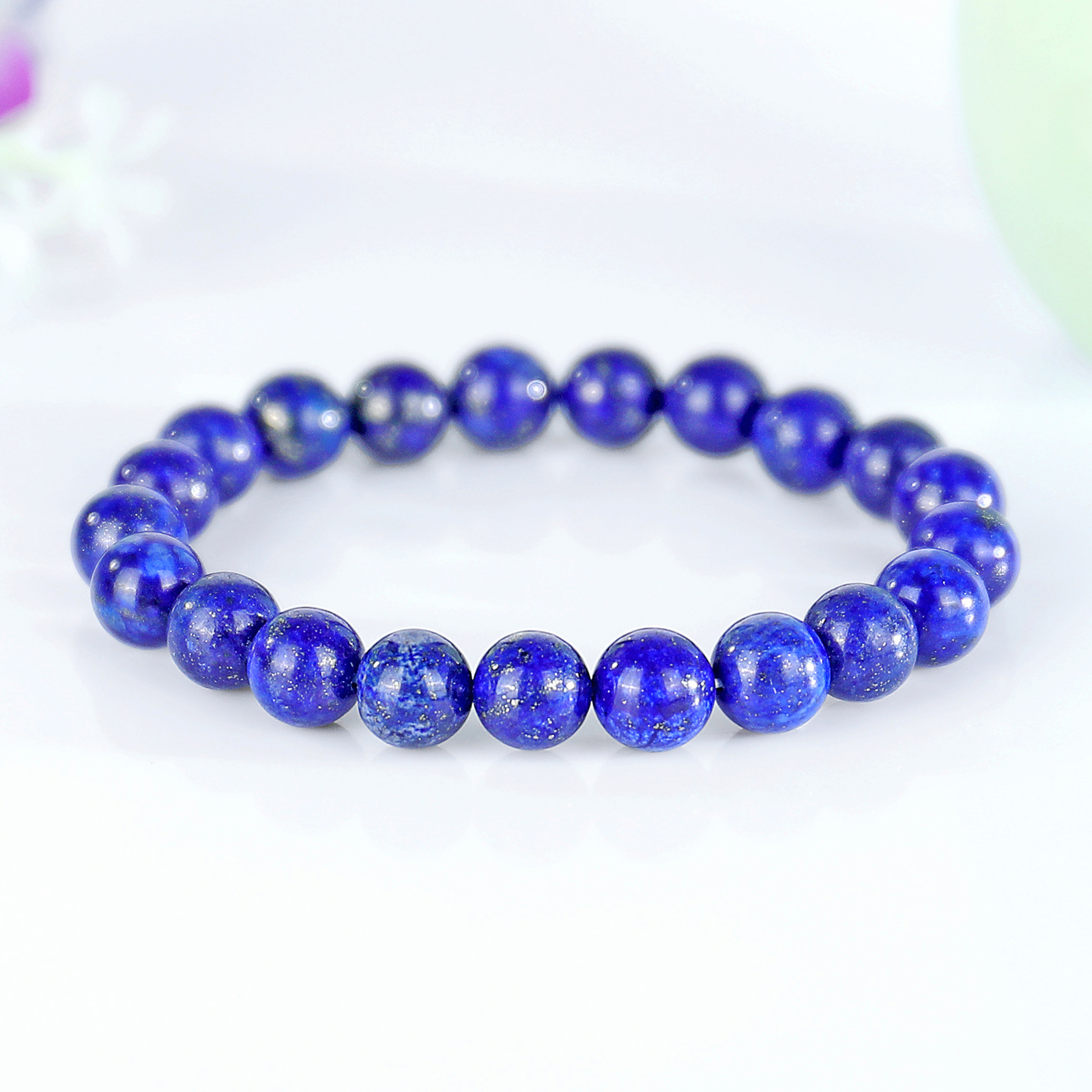 Natural Lapis Lazuli Crystal Bead Bracelet,Healing Energy Bracele