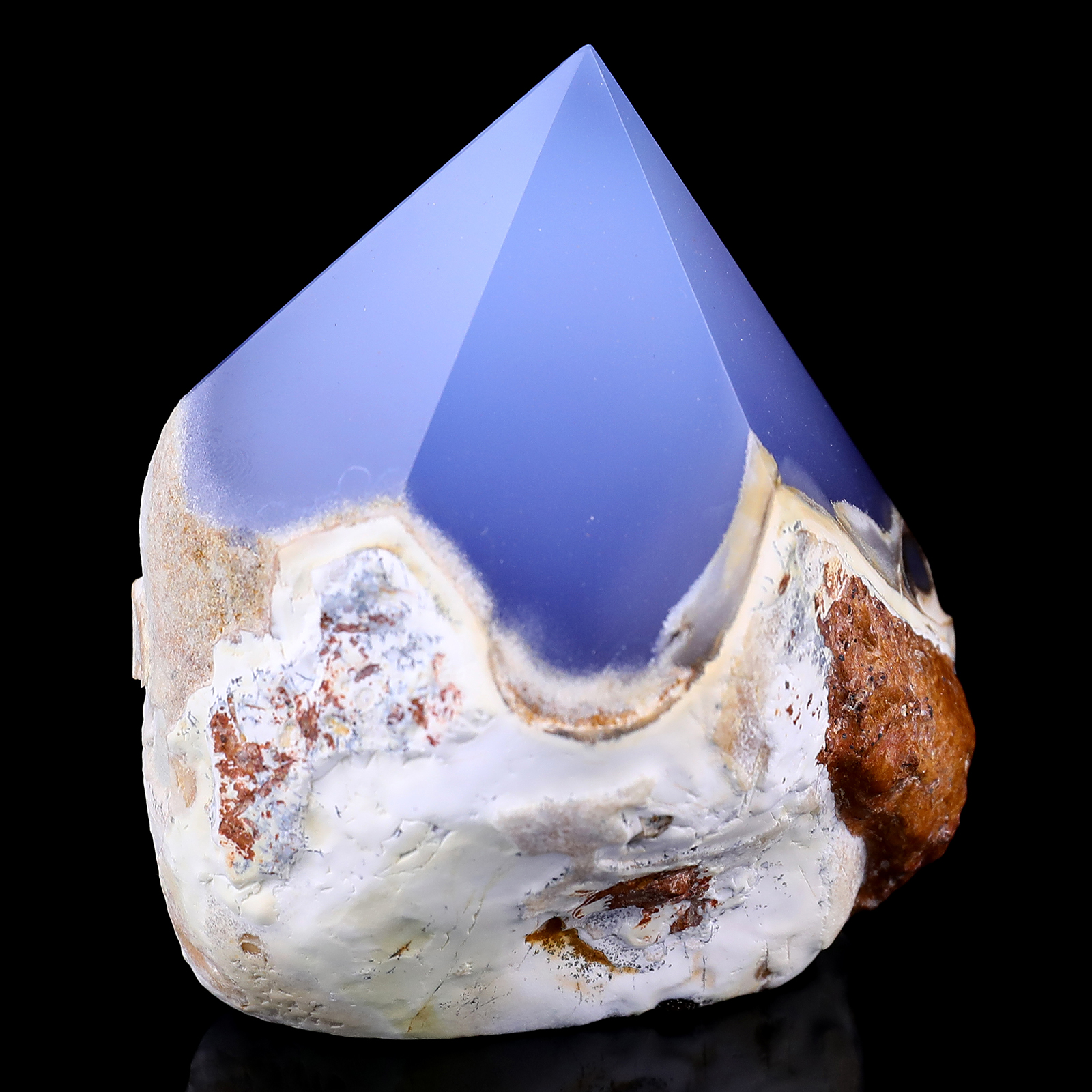 Natural Blue Chalcedony Gemstone Crystal Power Point, Healing Stone for Home Decor, Reiki Stone, Point Palm Stone