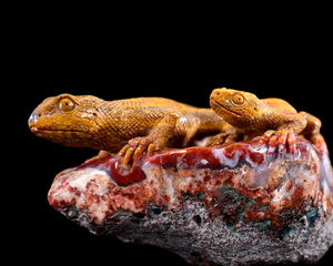 9 Inch Handcrafted Moroccan Red Agate Lizard – Artisanal Carved Symbolic Reptile Decor 