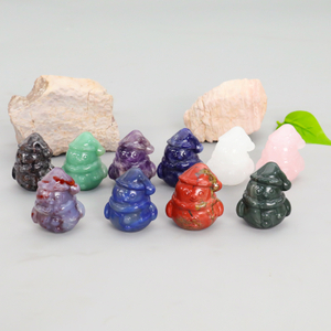 Mini Jade Snowman Carving - Handcrafted Christmas Gift for Holiday Decoration & Collection