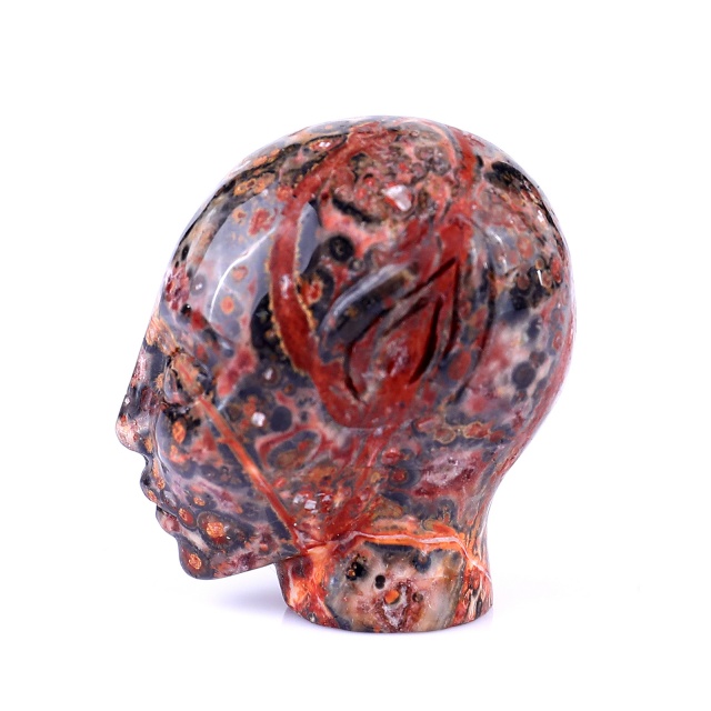1.5" Leopard Skin Jasper Crystal Elf Alien – Hand Carved Gemstone Fine Art Sculpture for Healing