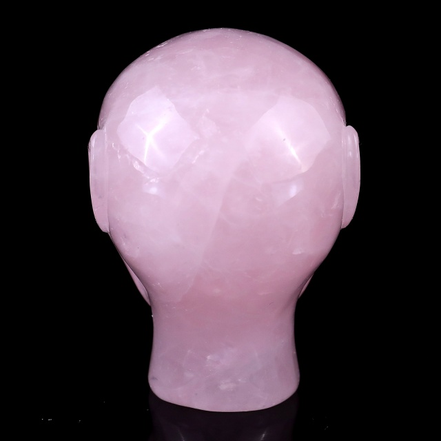 2.9" Rose Quartz Crystal Elf Alien – Hand Carved Gemstone Fine Art Sculpture for Healing & Love Energy