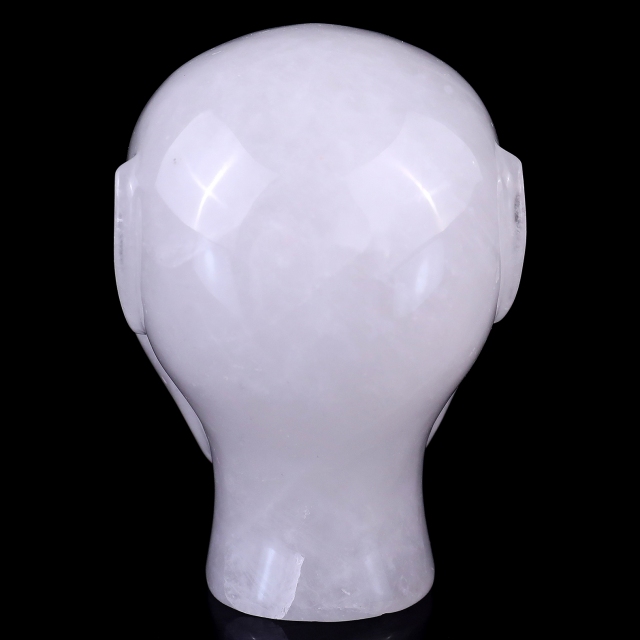 3.9" Angolan Quartz Rock Elf Alien Skull – Hand Carved Natural Crystal Healing Sculpture
