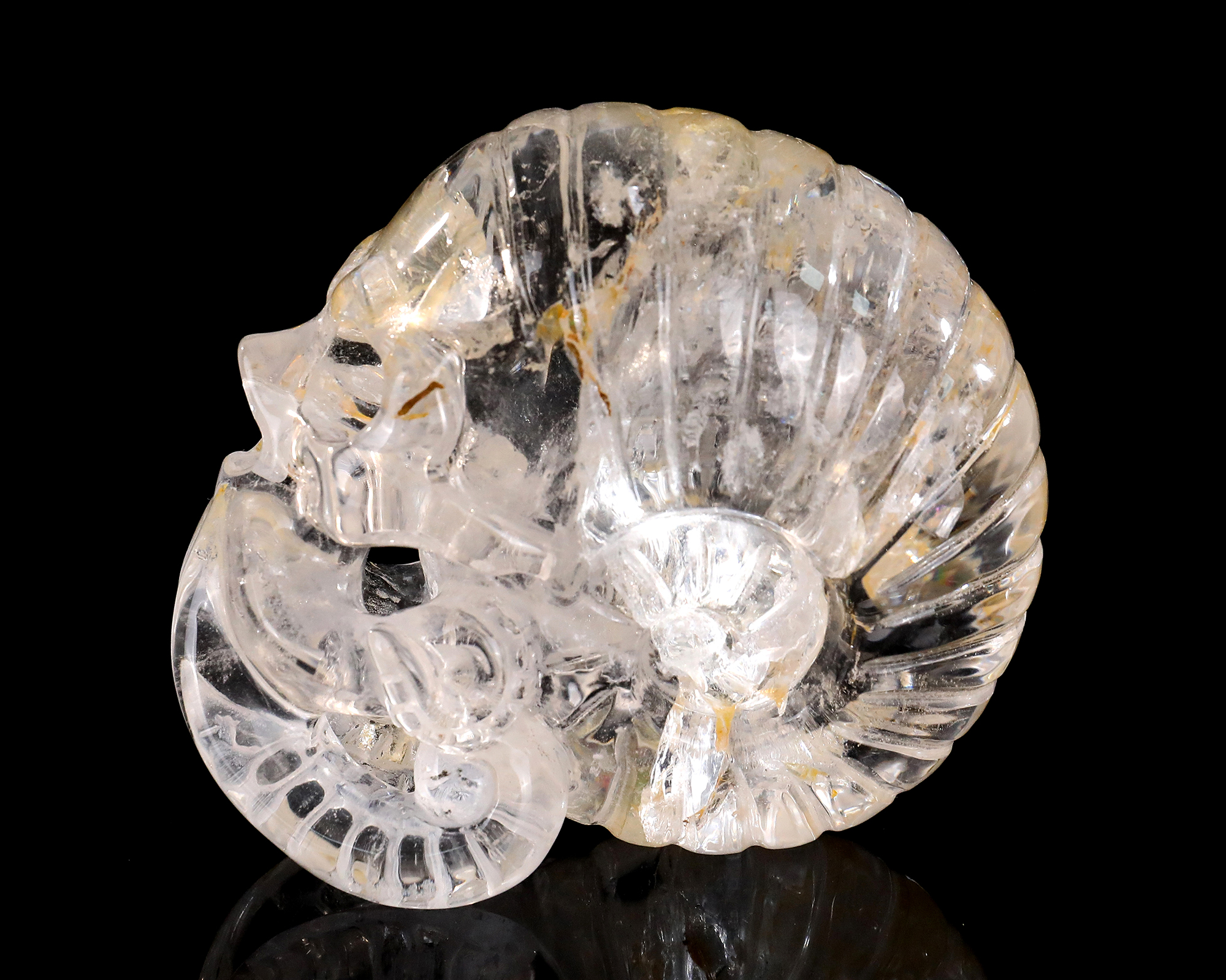 Natural Clear Quartz Octopus Carving - Handcrafted Crystal Sea Creature Sculpture for Home Decor & Collection