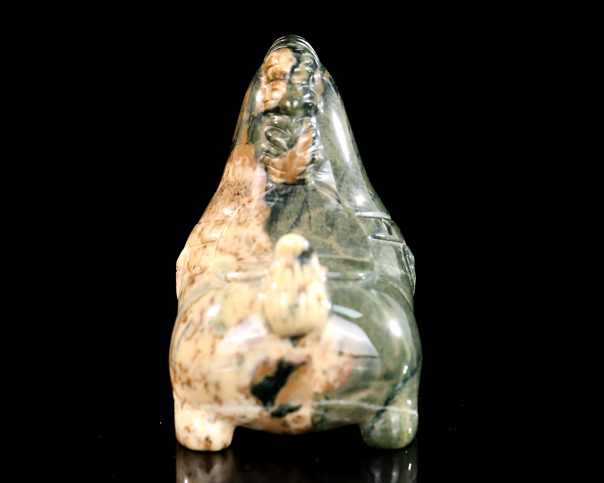 Hand-Carved Jiulong Jade Tang Horse Sculpture - Unique Gemstone Collectible for Pony Lovers & Crystal Enthusiasts