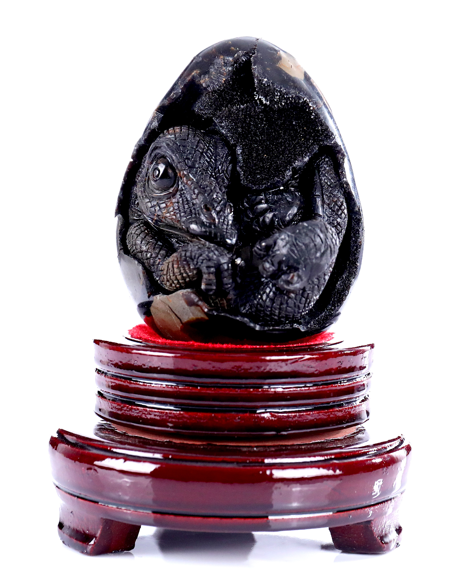 Dragon Septarian Stone Carved Dinosaur Figurine Natural Crystal Handcrafted Sculpture